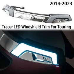 Motorcycle LED Chrome Gloss Black White Amber Windshield Trim For Harley Touring Street Glide FLHX 2014-2023