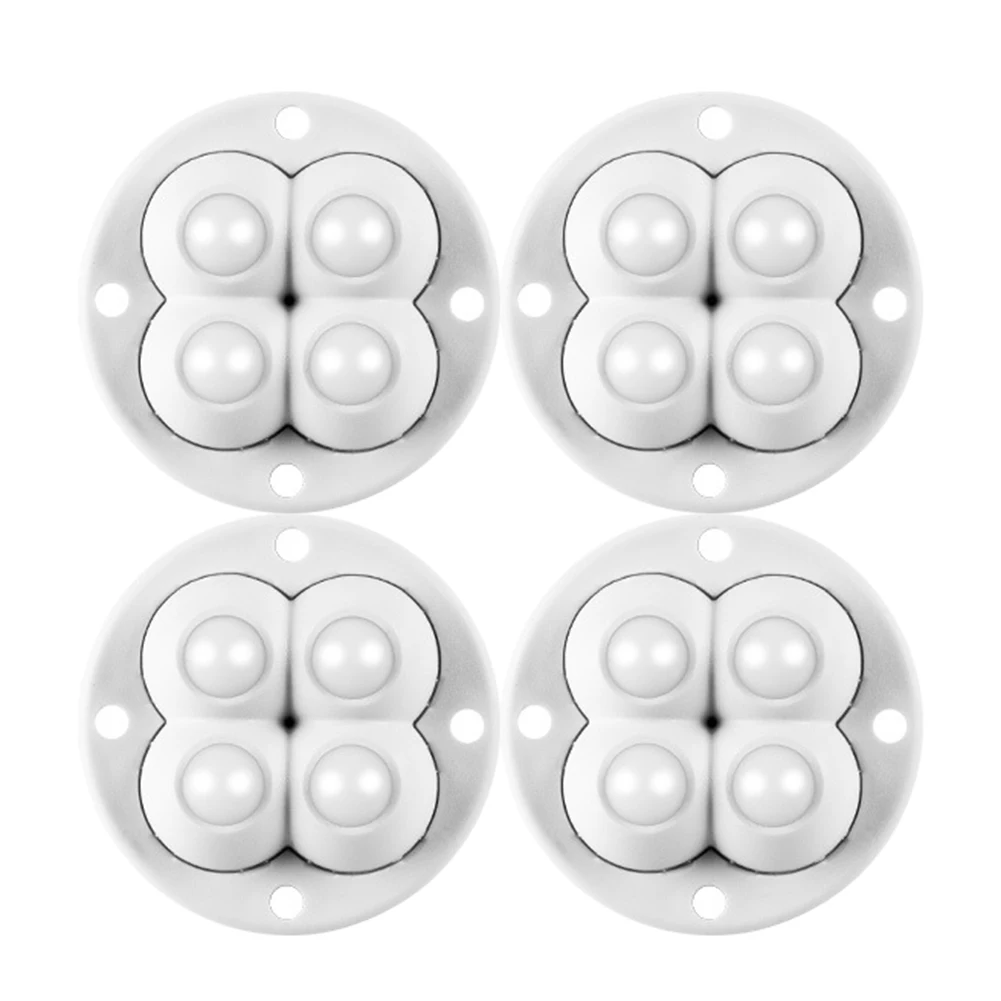 4pcs Paste Universal Wheel 360 Degree Free Rotation Self Adhesive Rolling Caster Pulleys No Noise for Bins Storage Box Furniture