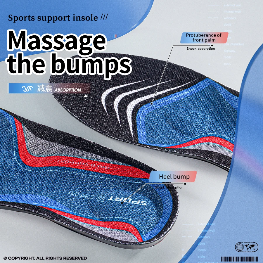 Maigaole Sports Insoles for Men, Breathable, Sweat-Absorbent, Deodorant, Poron Shock-Absorbing, Women's Military Training Sports Shoes, Running Basketball Insoles, Autumn and Winter