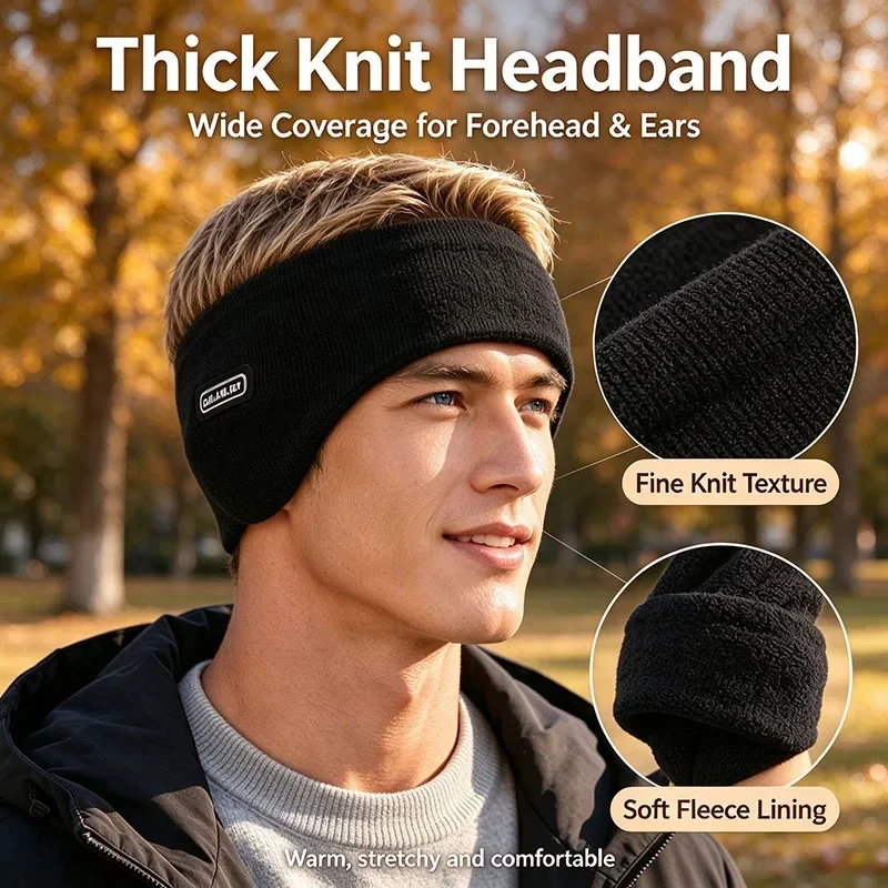 Warm Earmuffs Running Skiing Outdoor Sports Headband Forehead Cycling Cold Proof Headband Ear Muffs Men Thickened Warmth EZr03