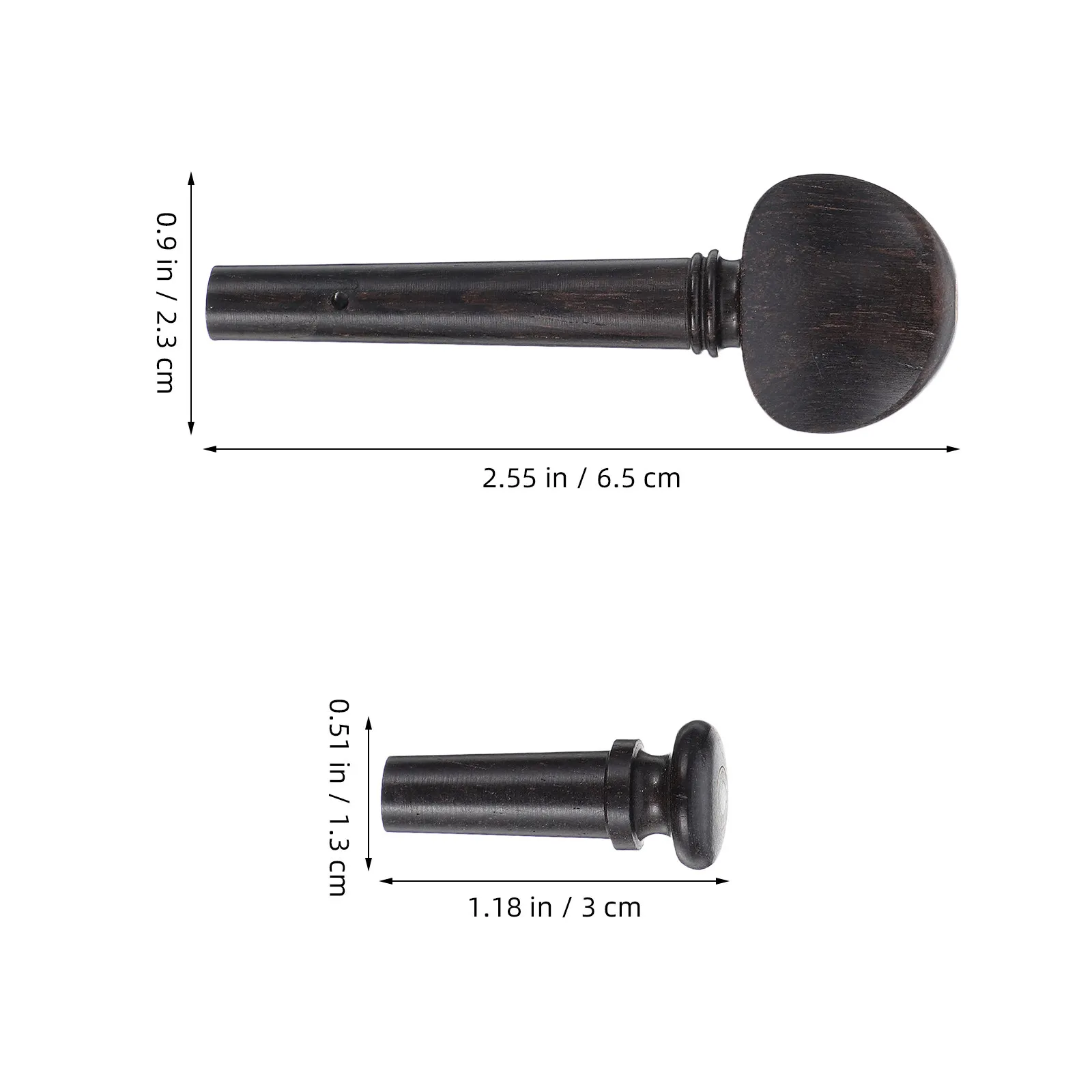 1Set Ebony Violin Tuning Pegs and Tailpiece Pin Replacement for 4 4 Full Size Violins Musical Instrument Parts Enhanced Tone