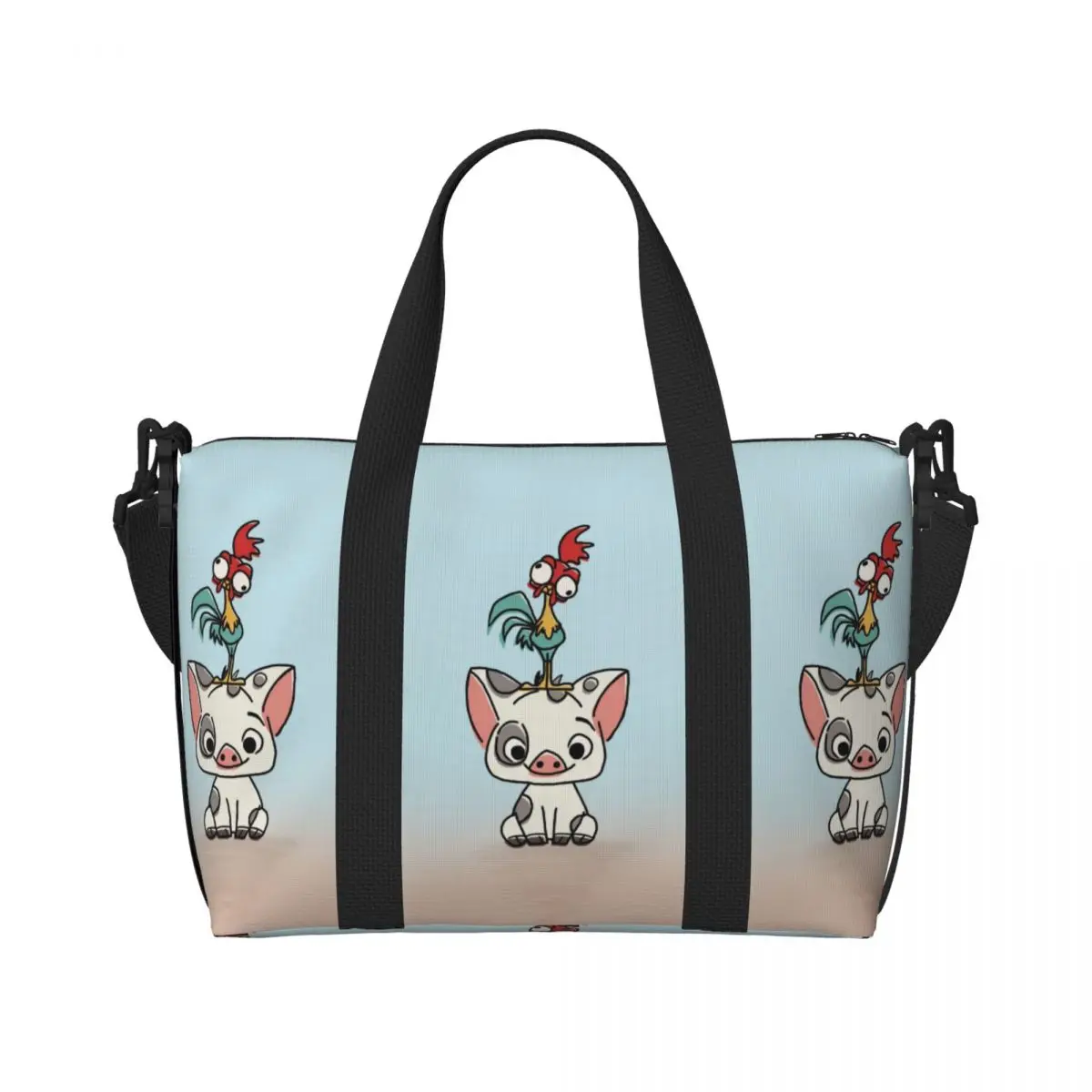 

Custom Moana Cartoon Tote Bag Women Large Capacity Gym Beach Shoulder Travel Bag