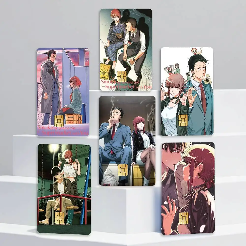 Smoking Behind the Supermarket with You Card Stickers for Bank Access Protective Waterproof Film Cover Sticker Gift