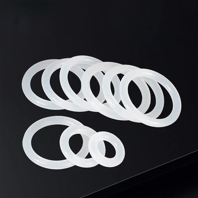 10~50Pcs White Food Grade Silicone Ring Gasket CS 1/1.5/2/2.4mm OD 5mm~90mm Waterproof Washer Rubber VMQ O Rings Silicone Ring