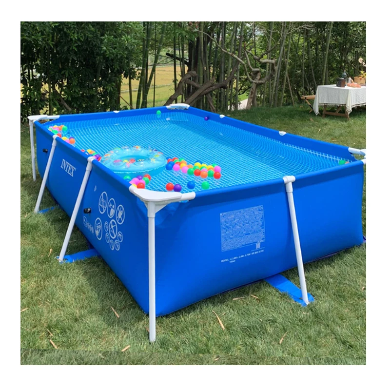 ized Large Rectangular Above Ground Pools Swimming Pool For Adults Outdoor Backyard Garden Steel Frame Pool