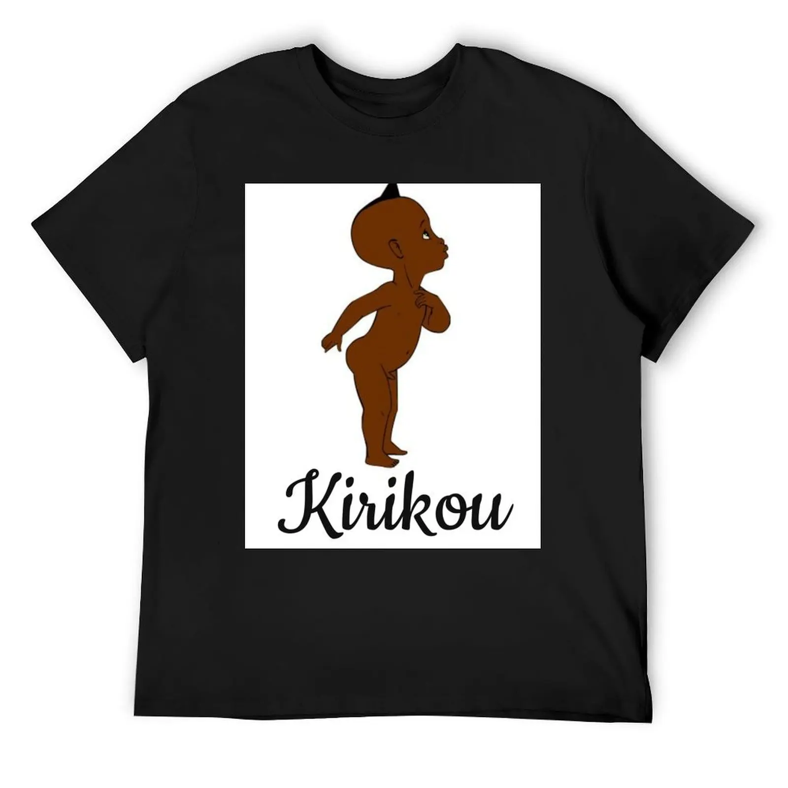 Футболка kirikou, рубашки с рисунком, забавная футболка для мальчика, большие футболки для мужчин
