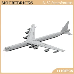 WW II US Military B-52 Stratofortress Strategic Bomber MOC Building Block Fighter Aircraft Model Brick Toys Children Gifts