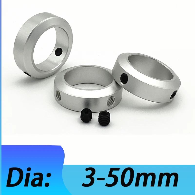 With Screws Aluminum Alloy Fixed Locking Limit Ring Stop Screw Type Retainer Locator Shaft Collar 3 4 5 6 to 50mm Diameter