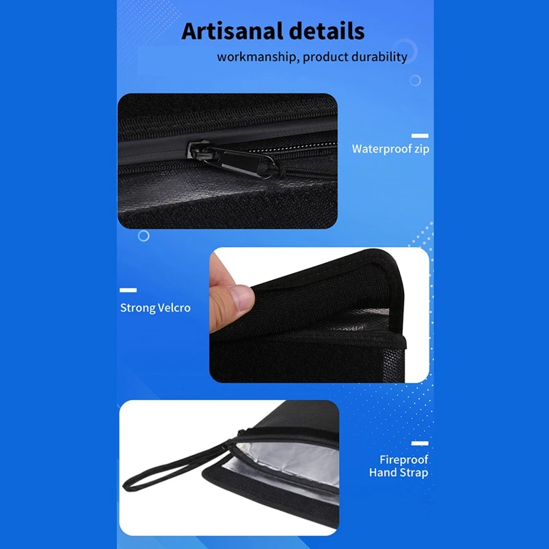 Fireproof Document Bag , Fireproof Safe Pouch With Zipper, Fireproof Waterproof Document Bag For Storing File,Cash