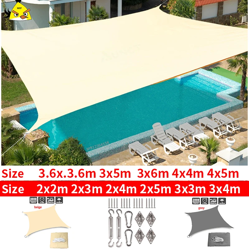 420D ultraviolet sunshade waterproof square rectangular garden ceiling swimming pool ceiling awning camping tent awning