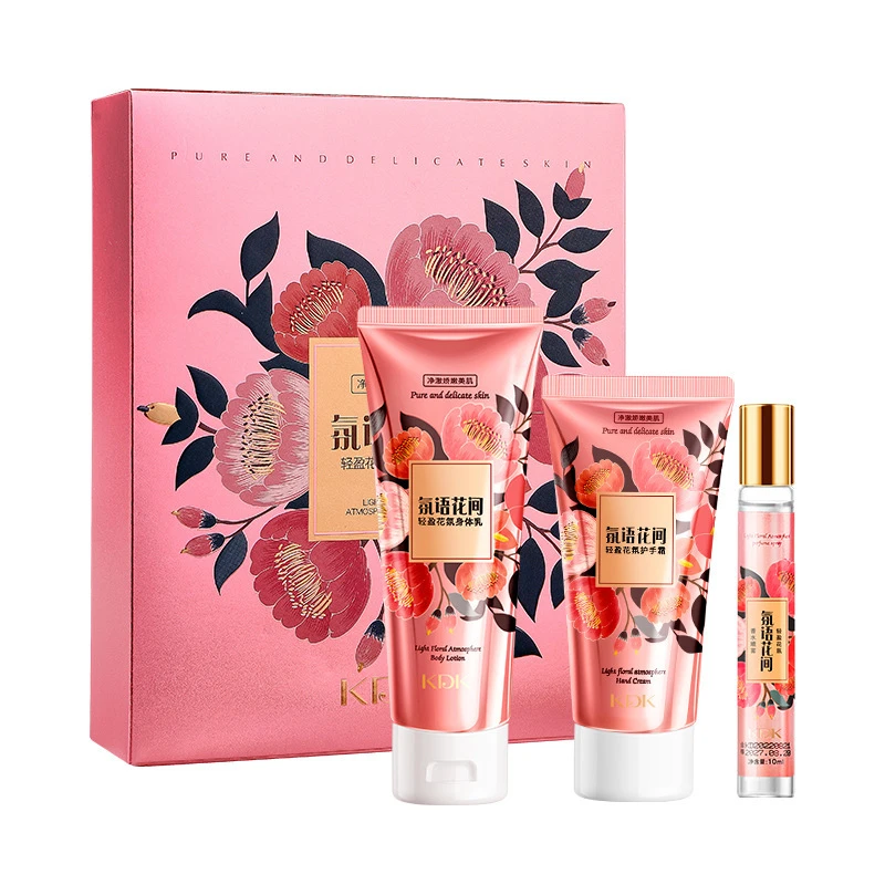 Floral Fragrance Body Moisturizing Set Box Moisturizing Hand Cream Body Lotion Perfume Set Box Skincare Set Free Shipping