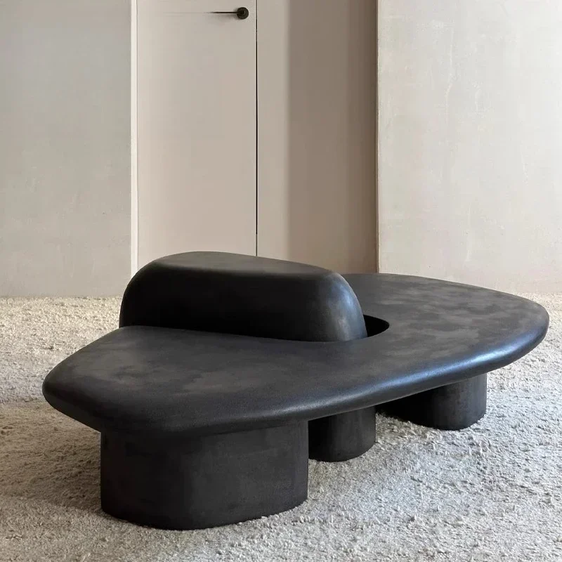 Minimalist shaped fiberglass living room coffee table, modern ins, antique module tea table