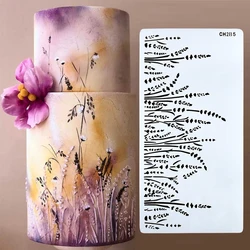 Willow Branch Design Cake Stencil for Fondant Biscuit Plant Cake Decorating Tools Baking Wedding Party Food Grade PET Templates