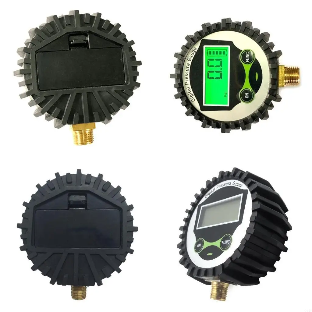G92C 0-200PSI High Accuracy Pressure Gauge Tyre Tire Air Pressure Gauge Air Pressure Meter On & Function Button Lightweight