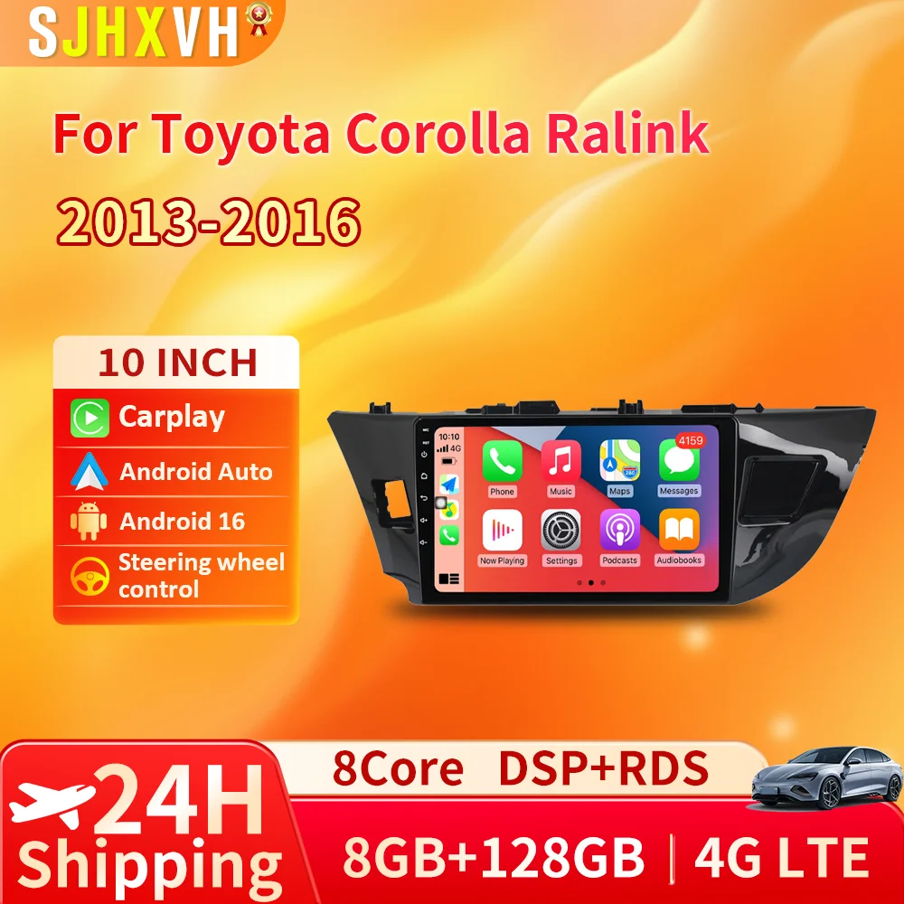 

Android 16 2 Din Car Radio for Toyota Corolla Ralink 2013 - 2016 Multimedia Video Player Navigation MP5 Stereo Carplay Head Unit