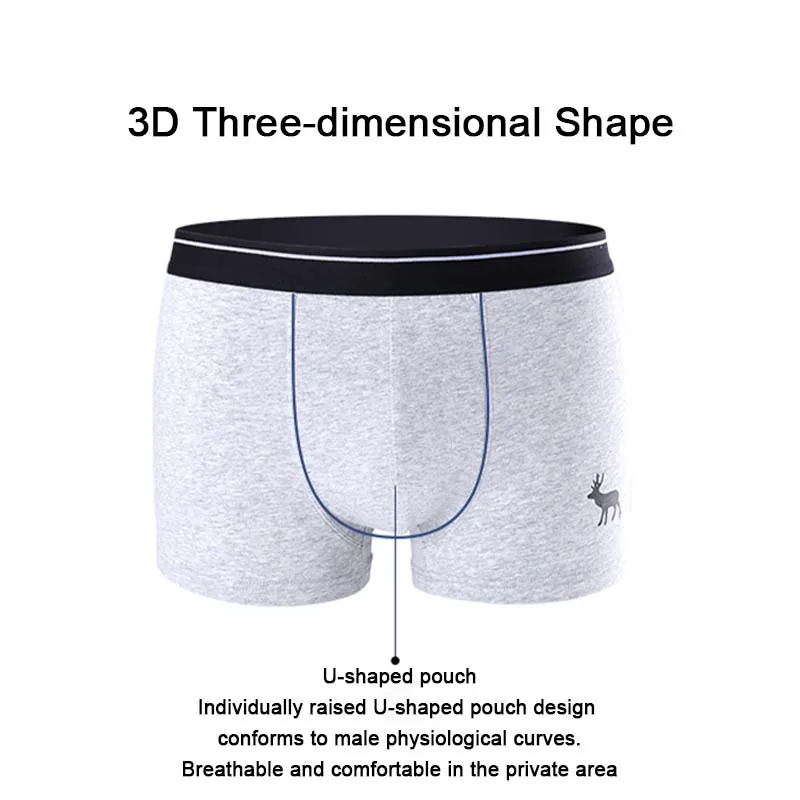 4Pcs/Lot Men\'s Panties Boxers Shorts Briefs Homme Underpants Cotton Underwear Calzoncillos Hombre for Man Sexy Male Trunk