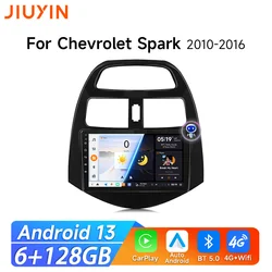 Мультимедийное автомобильное стерео радио JIUYIN Android 12, для Chevrolet Spark 2012 2015 2013 2017, Carplay ​ Плеер 4G Авторадіо