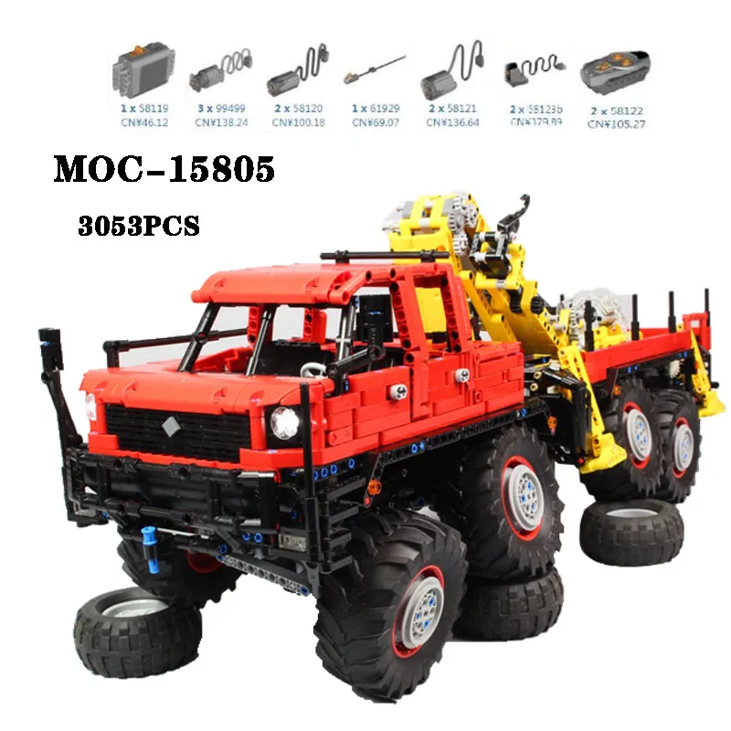 Classic MOC-15805 Building Block 8 × 8 off-road rescue crane 3053PCS splicing assembly parts adult children's toy birthday gift