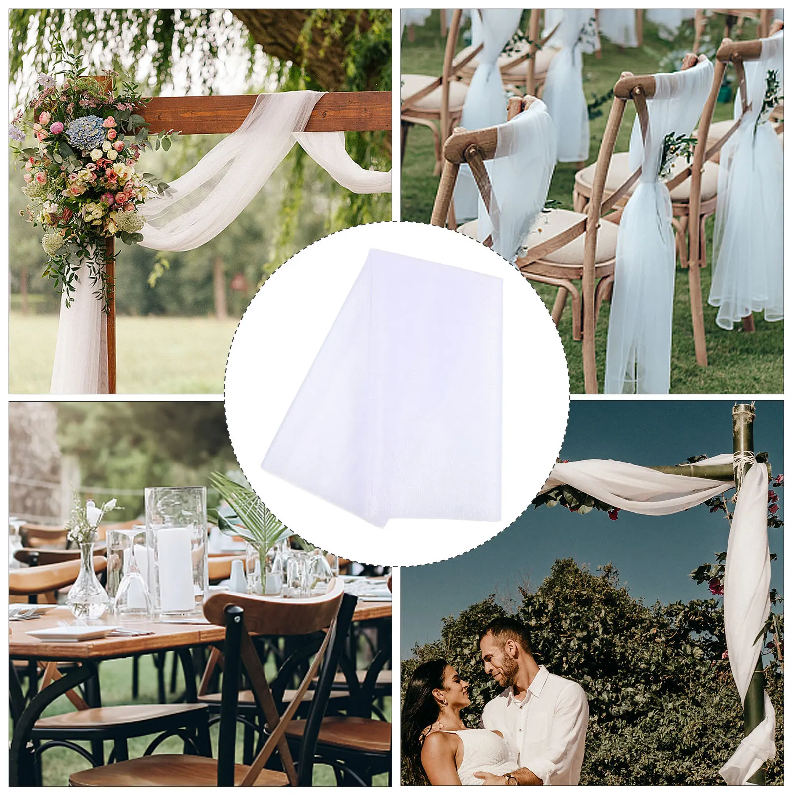 

1Set Reusable Organza Arch Curtain Wedding Party Decor Backdrop for Birthday Wedding Home Christmas Gatherings