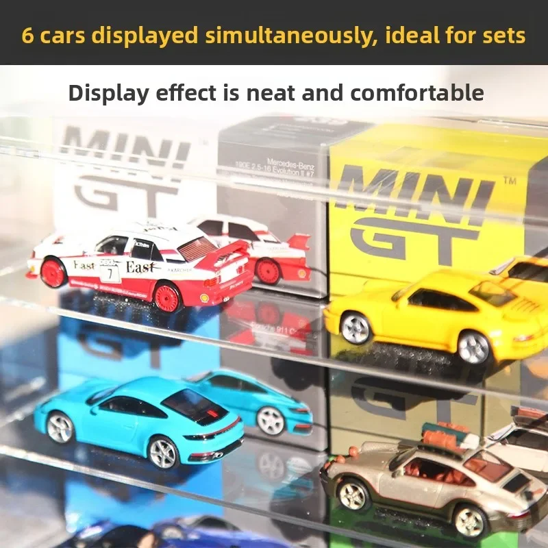 Stackable Open-Top Car Model Display Box GT  Car Storage Protection Case Three-Layer MINIGT Collectible Storage Box