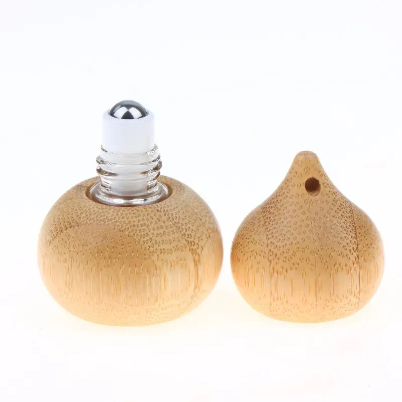 1 Stück nachfüllbare Glasrollerfläschchen aus Bambus, 2 ml, Glasrollerflaschen für ätherische Öle, Mini-Parfümflasche – Detail 2