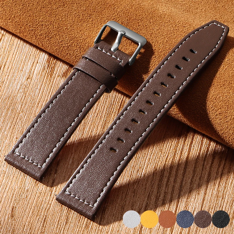 Leather Watch Band 20mm 22mm for Huawei Gt3 Gt2 for Seiko Strap Quick Release Universal Bracelet Sport Comfortable Wristband