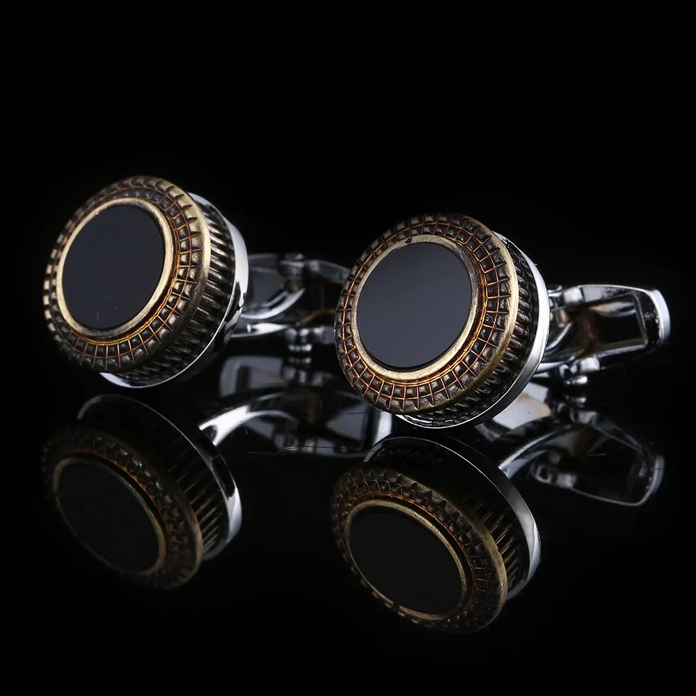 High Quality Retro Round French Shirt Cufflinks For Father Gifts Men\'s Cuffs Buttons Wedding Groomsmen Farors Jewelry