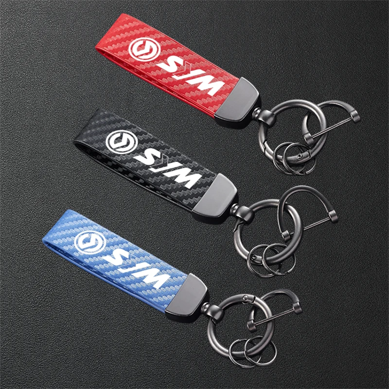 

For SYM JP150 GR125 fiddle 3 FNX150 maxsym 400i 600i High-Grade Carbon Fiber Patterned Motorcycle Keychain Metal Keyring