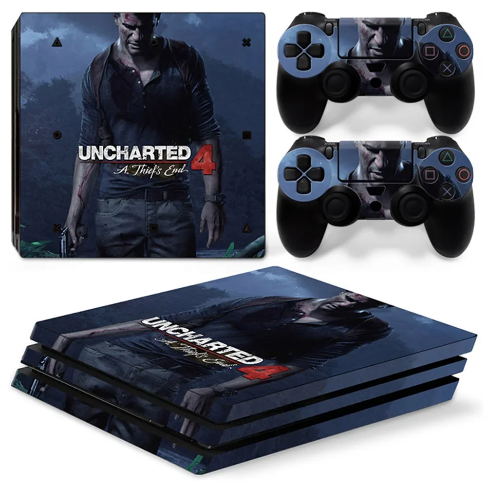 Uncharted 4 game accessories GAME PS4 PRO Skin Sticker Decal Cover for ps4 Pro Console and 2 Controllers PS4 pro Skin