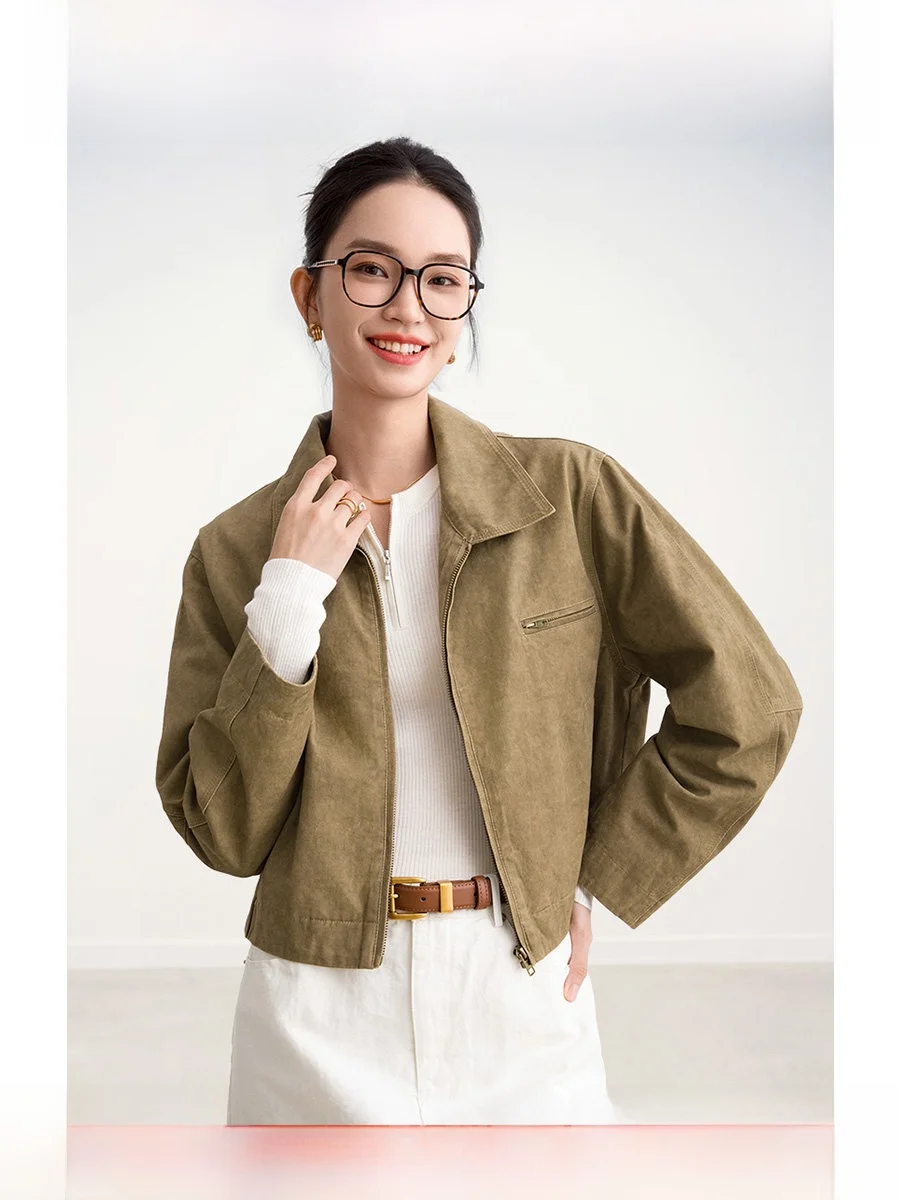 

Новая осенняя коллекция: Куртка-жакет ROCO из чистого хлопка для работы и учебы, с молнией, длинными рукавами