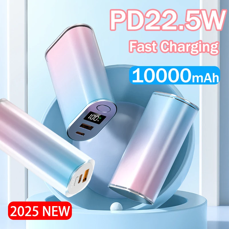 Mini batteria esterna da 5000 mAh (Power Bank) – Ricarica rapida USB-C 22,5 W, format tascabile per iPhone, Samsung, Xiaomi