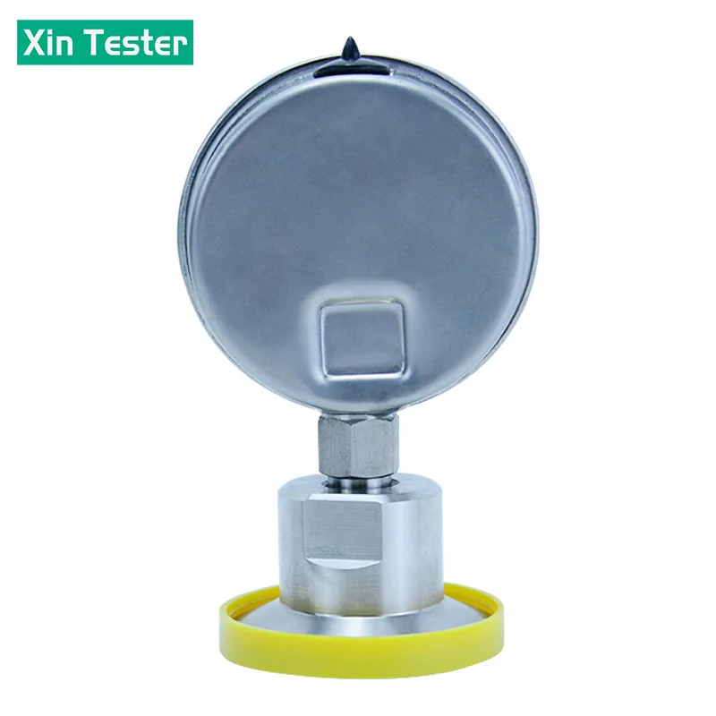 Xin Tester 0-2.5Mpa Air Glycerol Free Pressure Gauge Dia 60mm Stainless Steel Diaphragm Oil water Hydraulic Gauge YTP60