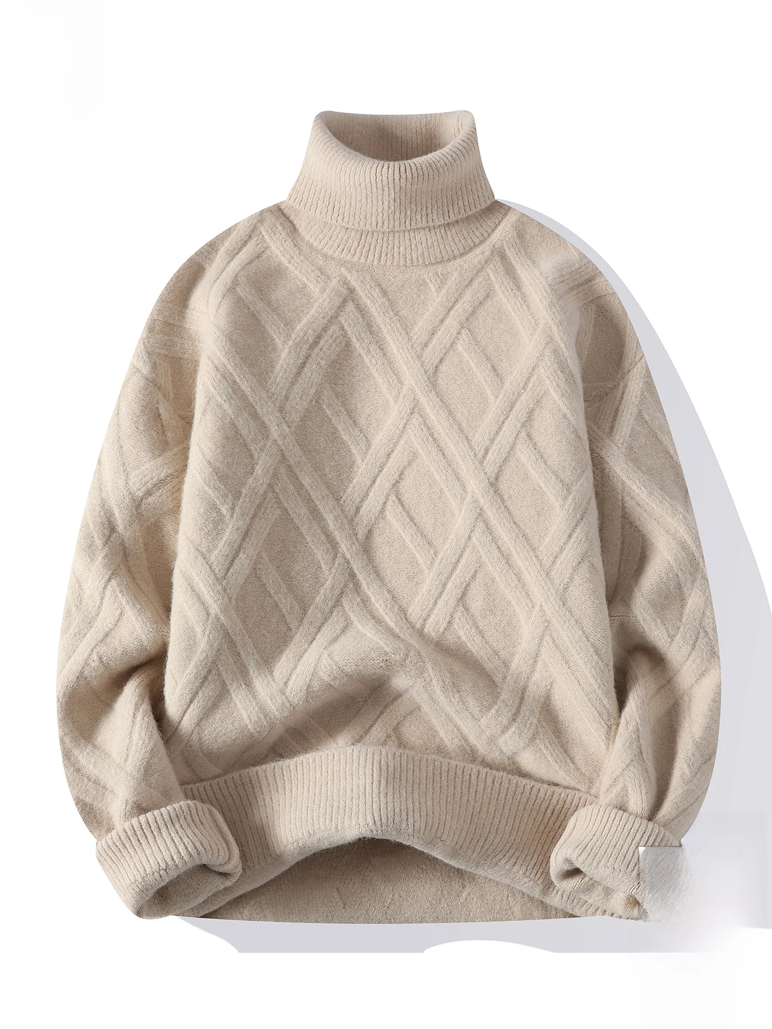 

PaulFrank Men's High Collar Knitted Sweater Loose Fit Comfortable Fce Warmth Faionable Youthful Personali