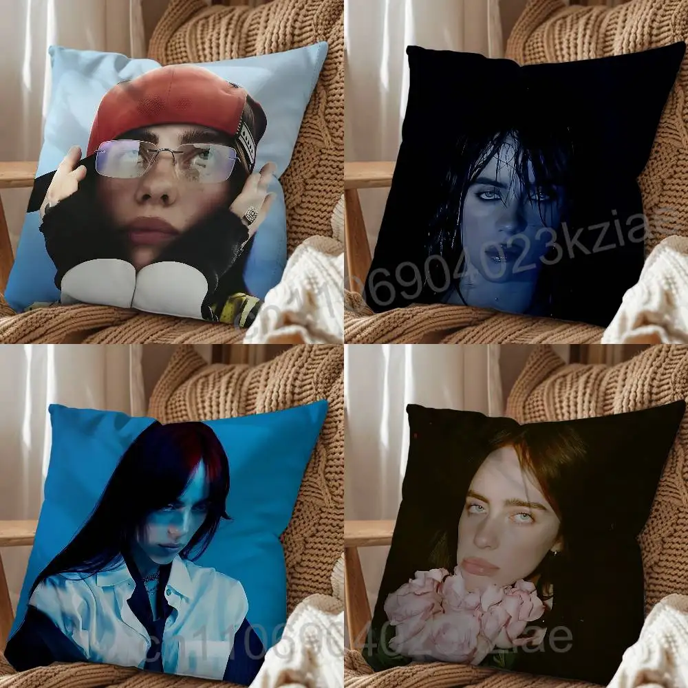 Wildflower HMHAS Billie Eilish Pillow Case Office Cushions Suitable For Sofa Car Bedroom Decorative Cushion Cover