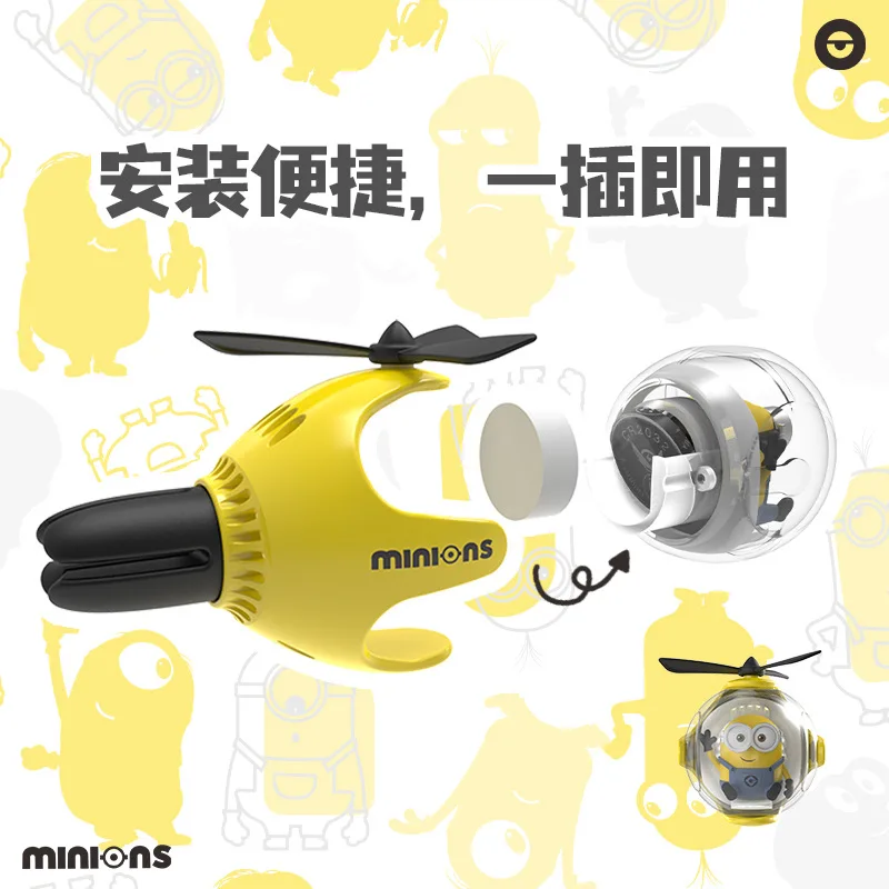 Neue Minions Cartoon Auto Lufterfrischer Mit Rotierenden Propeller Magnetische Design Auto Innen Parfüm Duft Zubehör Geschenk – Detail 3