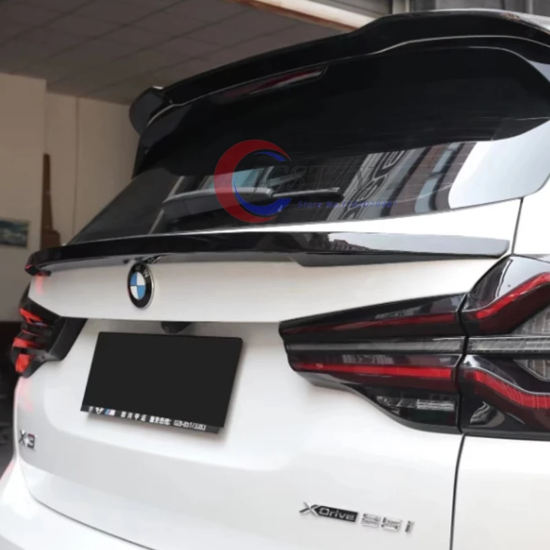 

Спойлер из материала ABS для BMW X3 G01 2018-2023, заднее крыло, накладка на багажник, глянцевый черный карбоновый комплект для тюнинга кузова