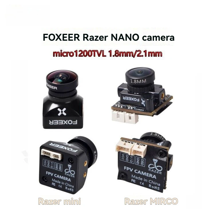 Para Foxeer Razer Nano FPV Drone Cámara 4/3 PAL 1200TVL 1/3 CMOS baja latencia M8 lente Control remoto Dron de carreras cámara FPV