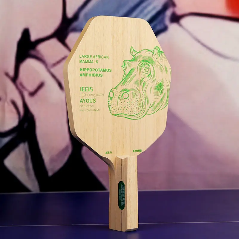 japanese-chinese-style-hexagonal-table-tennis-blade-1-ply-ayous-wood-thickened-enhanced-elasticity-professional-ping-pong-paddle