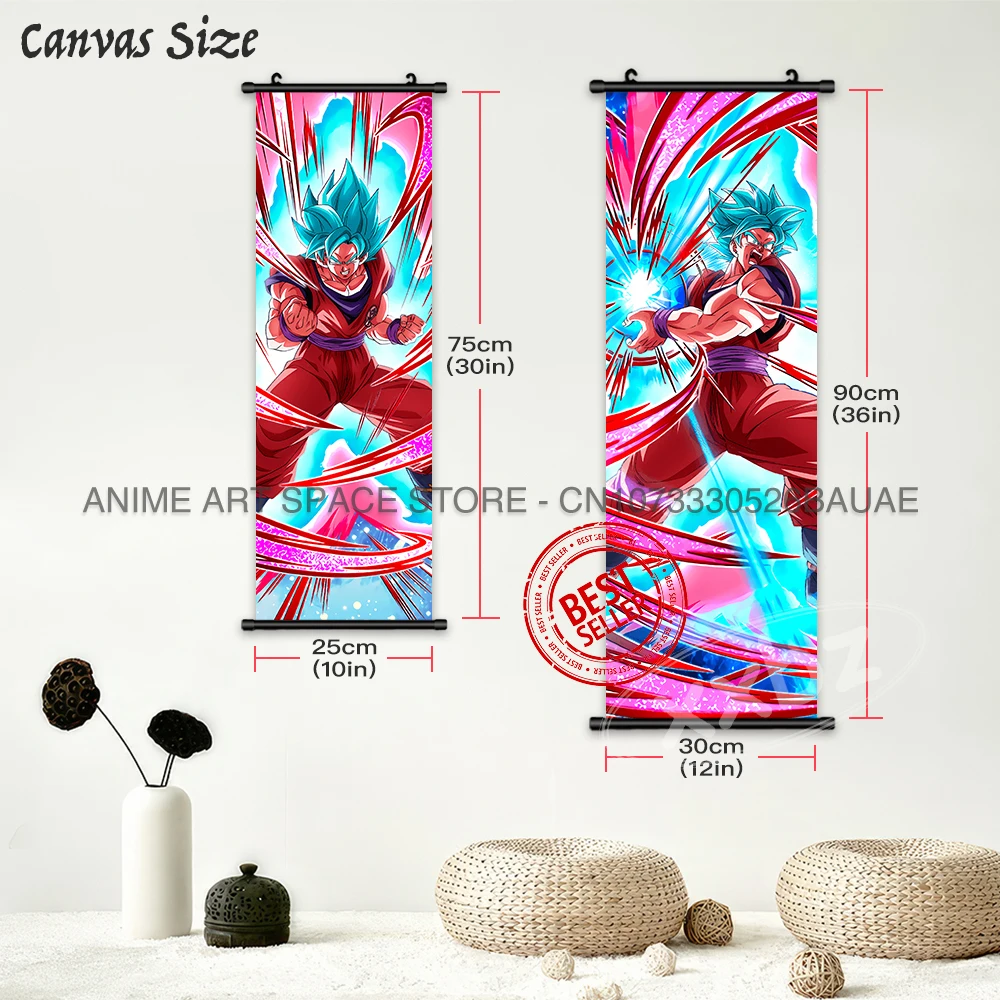 Dragon Ball Hanging Painting Scrolls Pictures Wall Art Gohan Canvas Home Decor Goku Anime Posters Saiyan Vegeta Wallpaper Gift