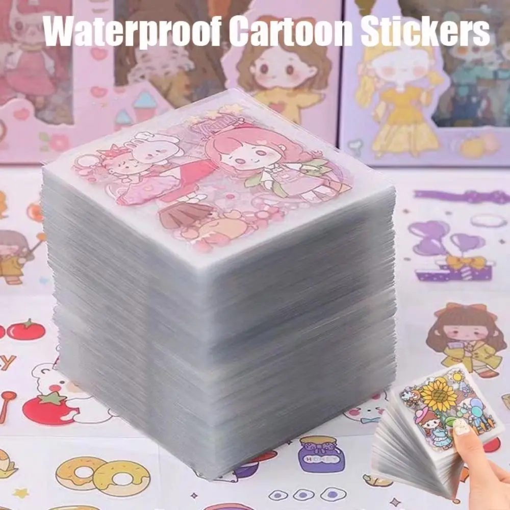 10/20/50Pcs Waterproof Water Cup Stickers Transparent Cute Cartoon Patterns Notebook Decoration Scrapbook Decor DIY