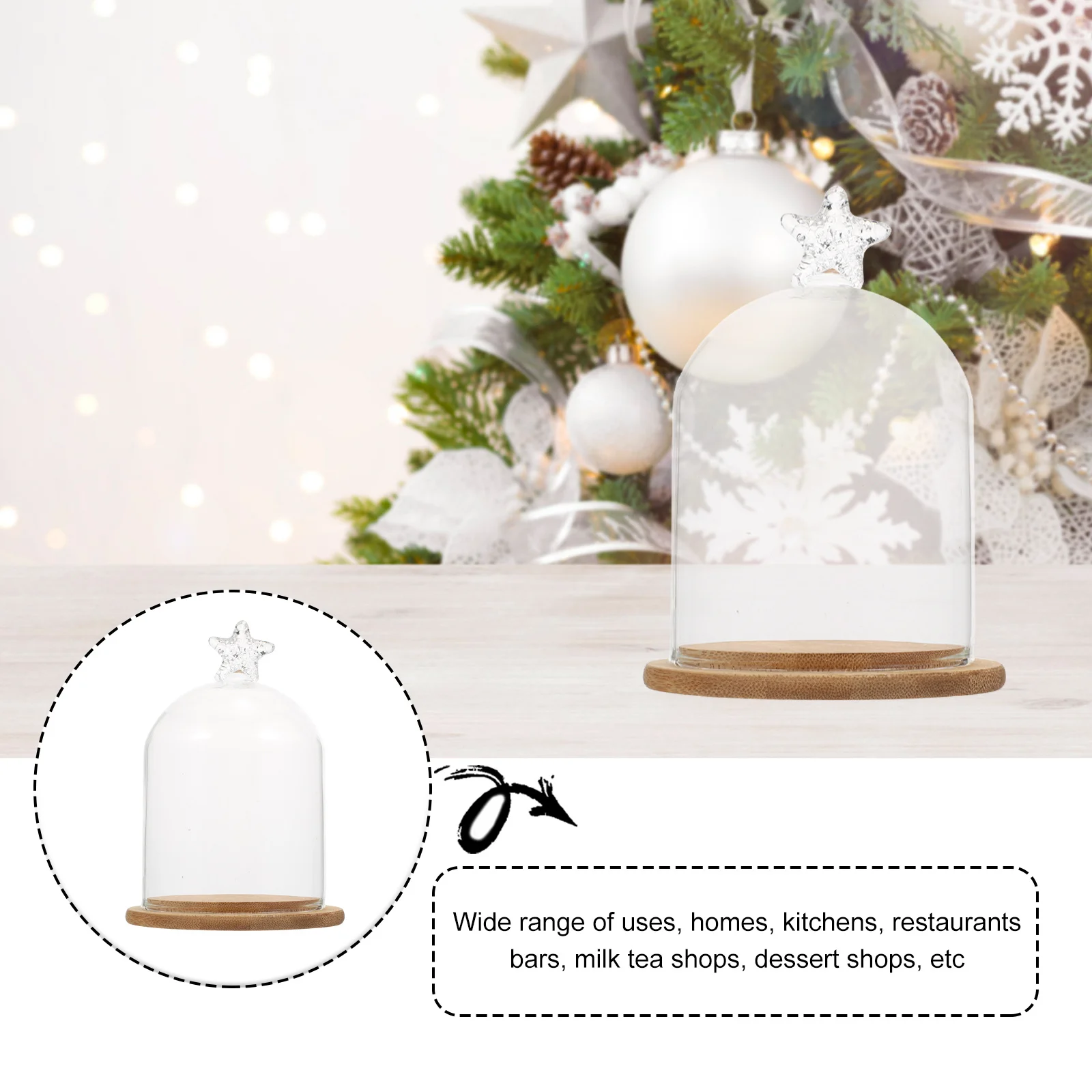 

Wedding Eternal Flower Cover Cake Display Decor Decorative Glass Dessert Decoration