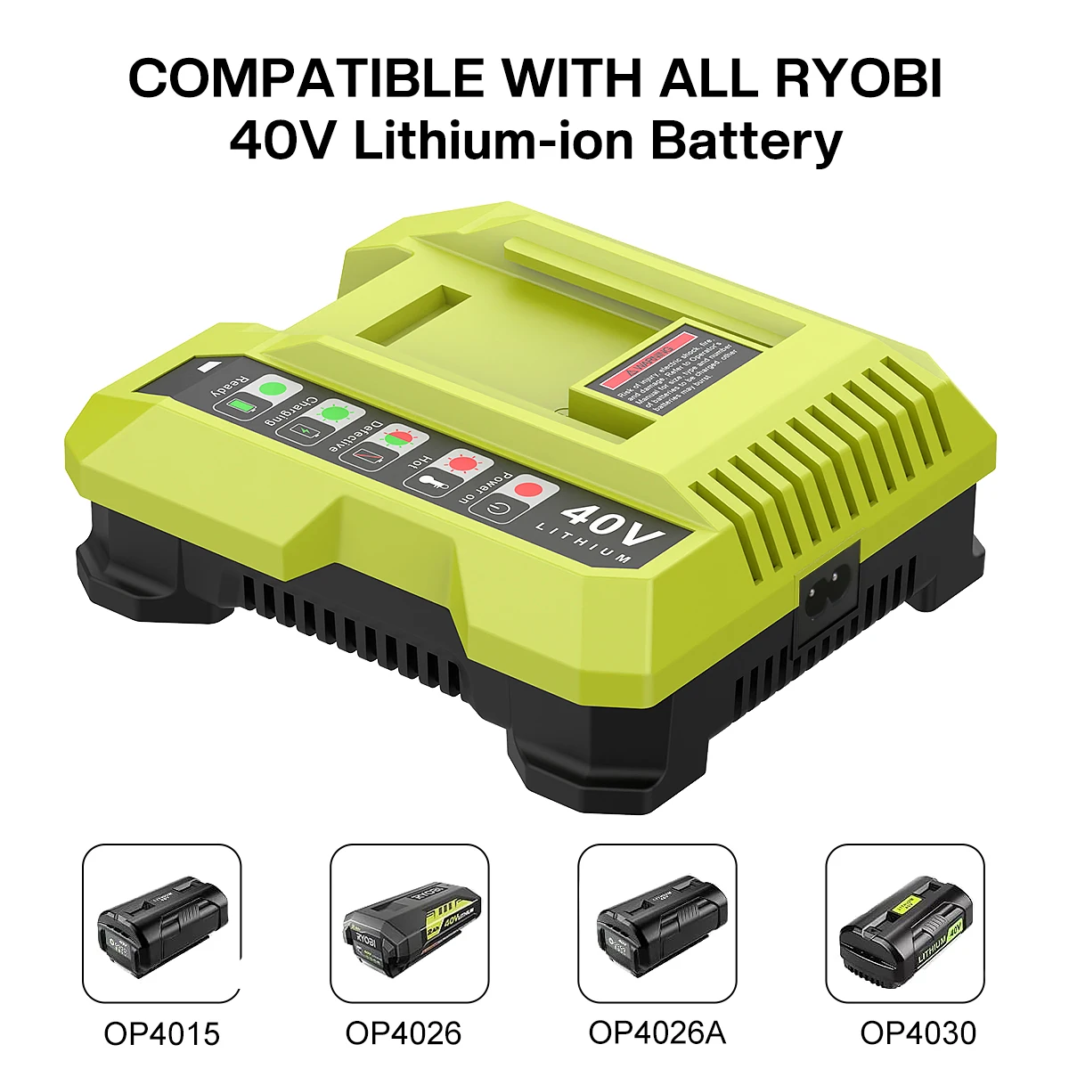 Replacement Charger for RYOBI 40V Lithium Ion Battery Charger OP401