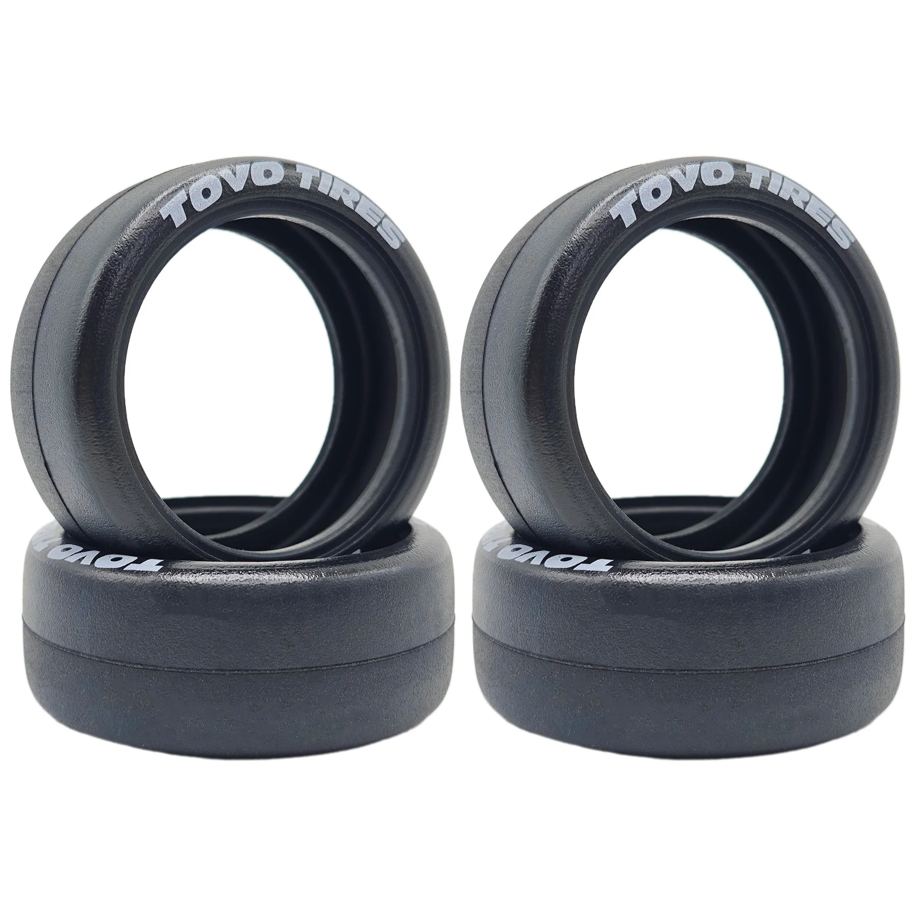 4Pcs 1/10 RC Drift Wheels Tires Hard Drift Racing Smooth Tread Tyres For 1:10 1/12 On Road Car TT01 TT02 Traxxas XV02 XV01 TA06
