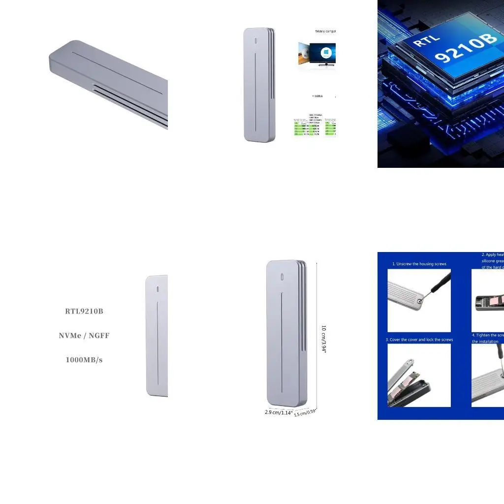 

Y1UB 10GBPS M.2 SSD CASE NVME Dual-Protocol M.2 SSD-адаптер для 2280/2260/2242/2230 NVME SSD Коробка диска M.2 Case