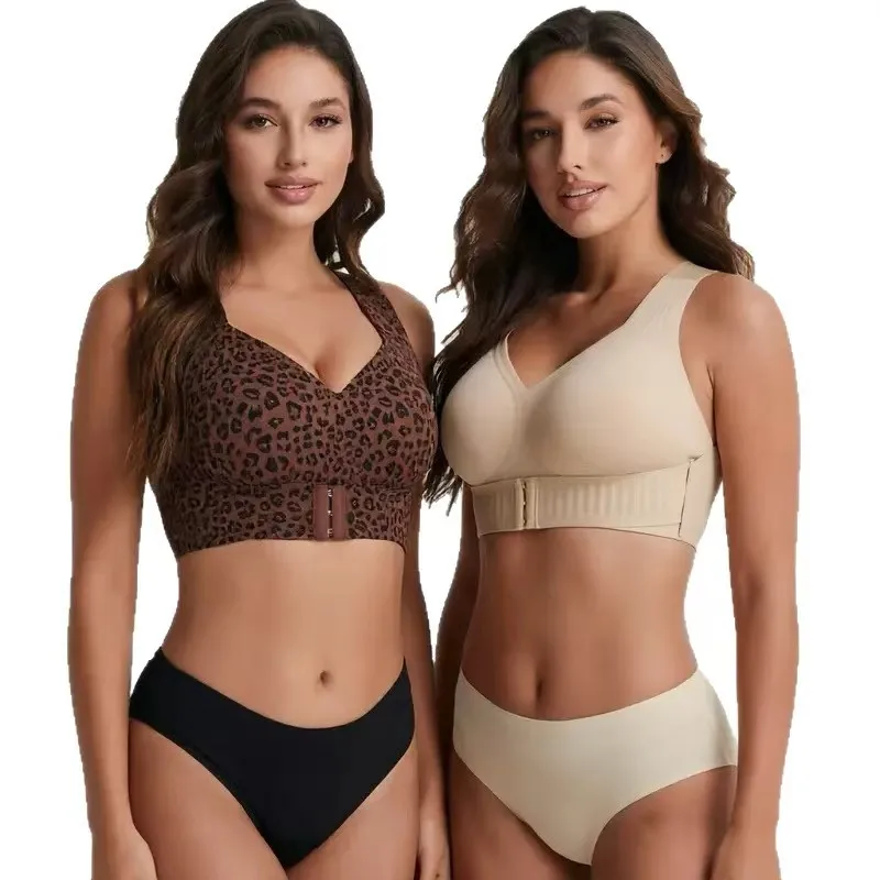 Seamless Wireless Women's Posture Correction Bra Push up Cross Back Support Bralette Comfortable Female Lingerie