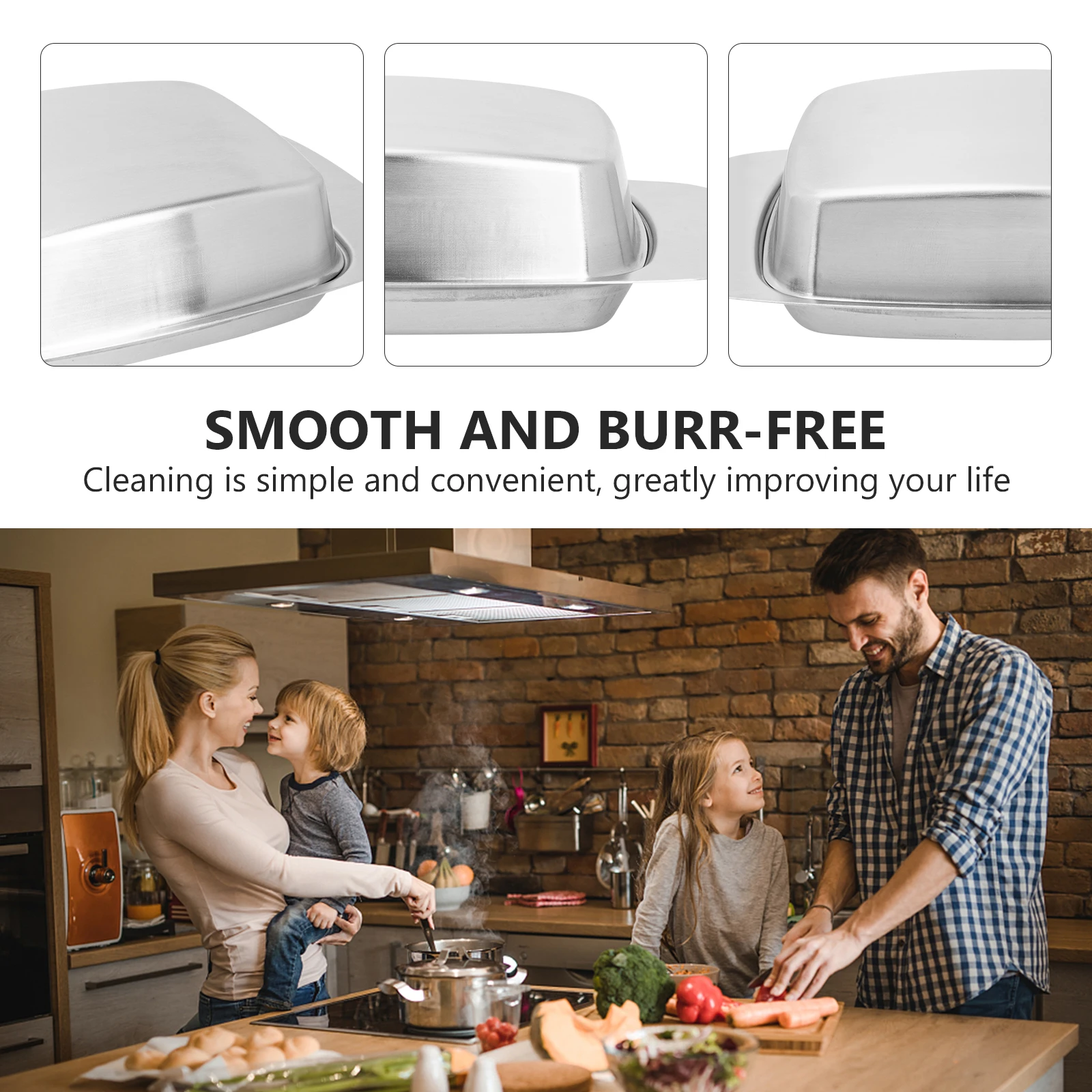 

Butter Dish with Lid Stainless Steel Premium Food Storage Container Dustproof Butter Keeper for Kitchen Organization Elegant