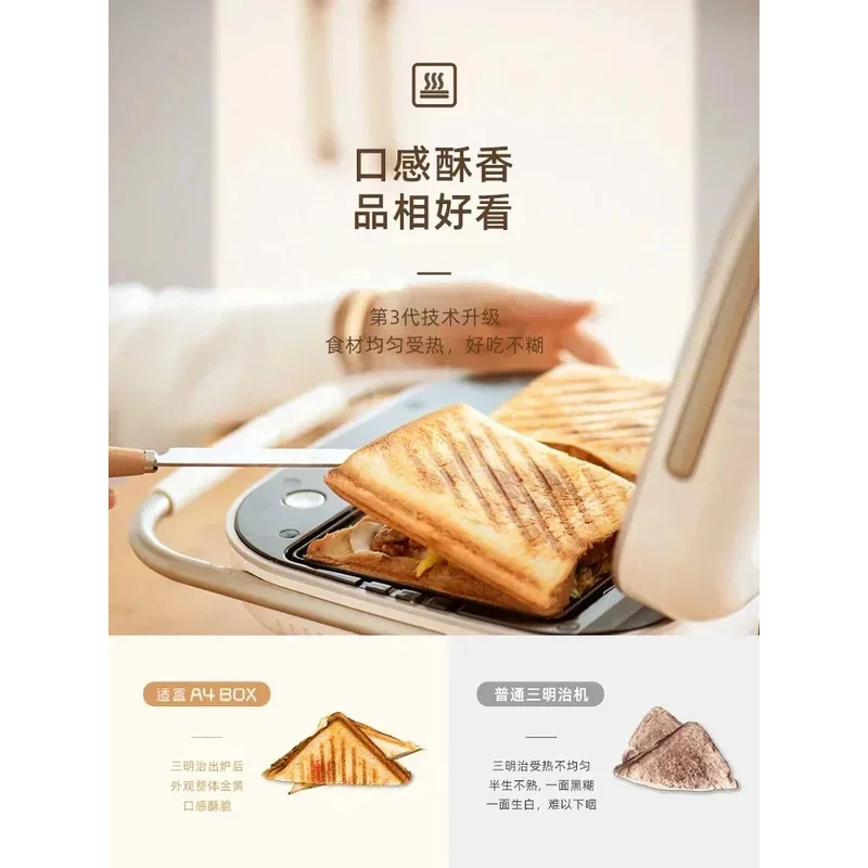 Suitle box, sandwich maker, multi-function breakfast hine, light food artifact, small toaster, toast