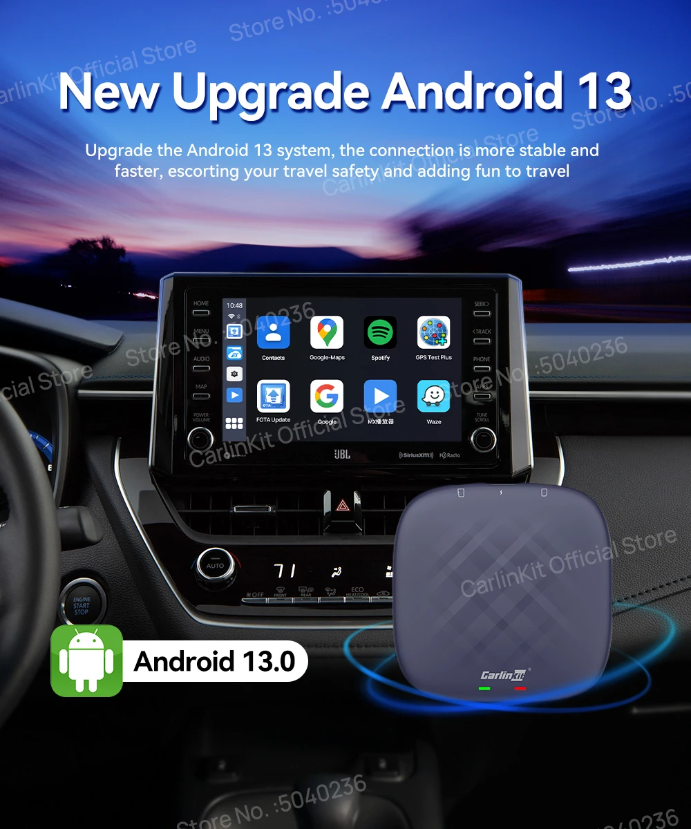 2026NEUE CarlinKit CarPlay Ai Box Qualcomm 8-Core Android 13 Drahtlose Carplay Android Auto Auto Video TV Box WiFi SIM Für Netflix – Detail 7