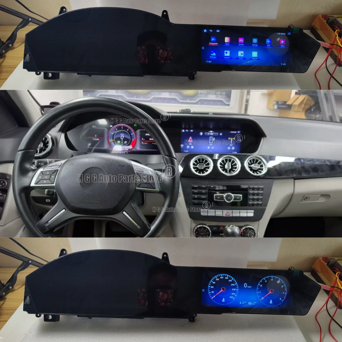 Digital Cluster Dual Screen Carplay Car Radio For Benz C Class W204 2011-2014 Multimedia Player GPS Navi Android Auto CarPlay