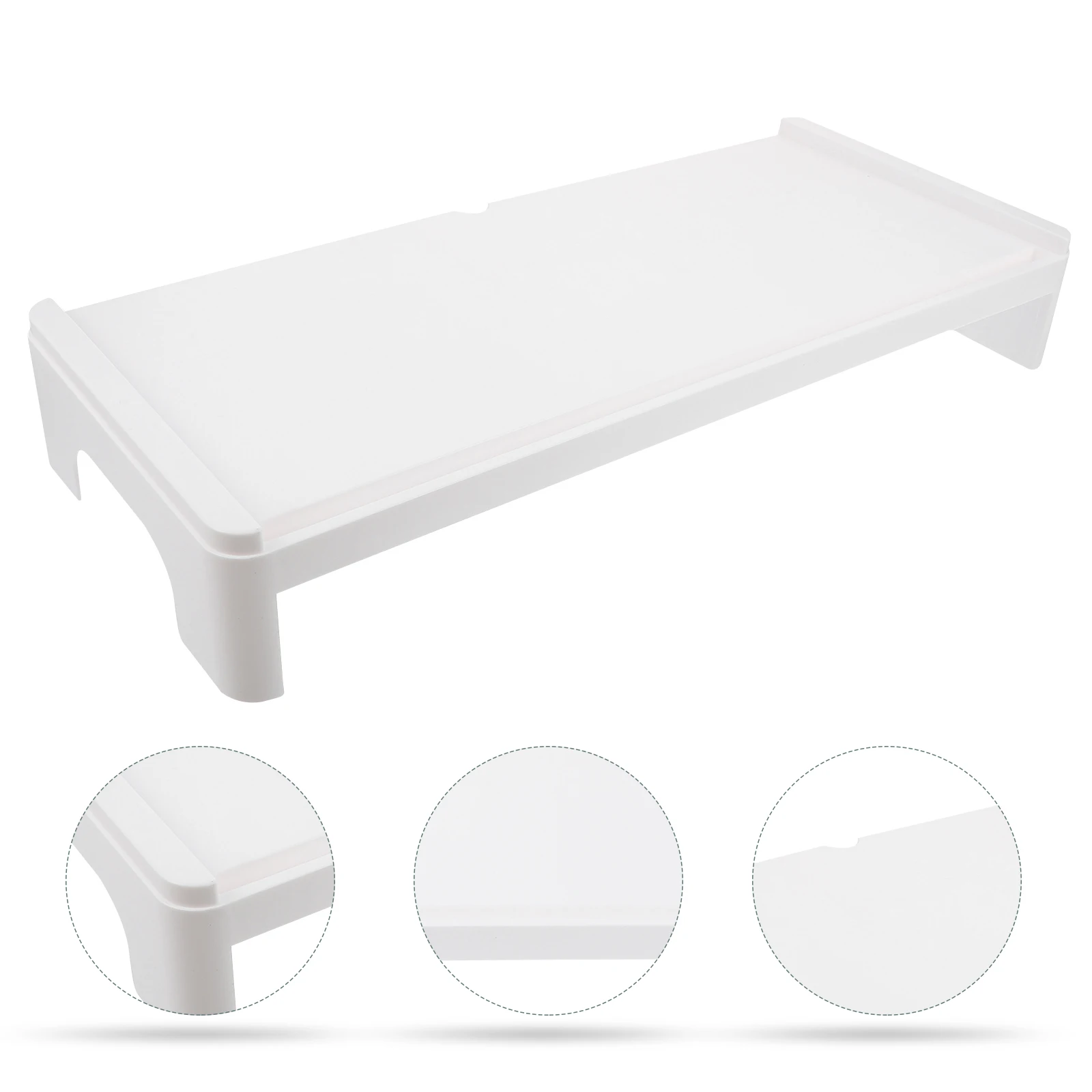 

1pc Plastic Monitor Stand Computer Heighten Rack Smooth Suitable Decor Style Craft Durable Long Home Office Storage